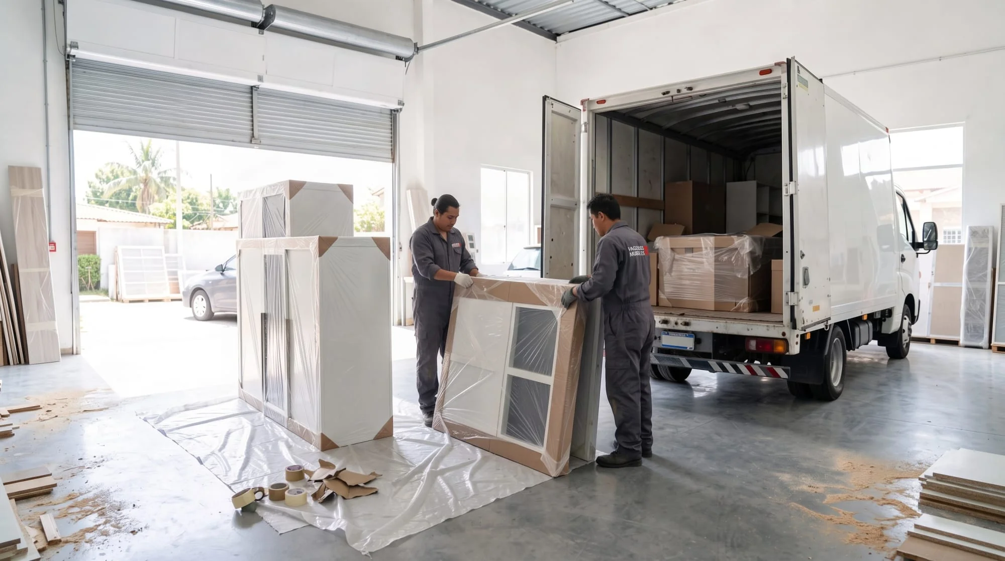 Muebles protegidos y embalados para su despacho